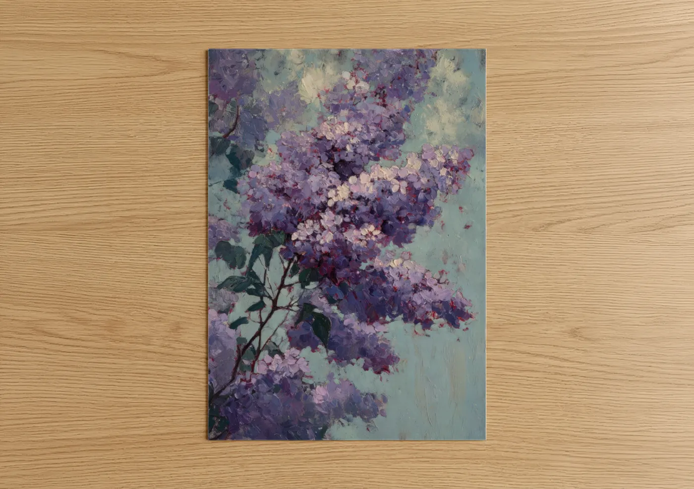 Purple Lilac Blooms Impressionist Floral Wall Art