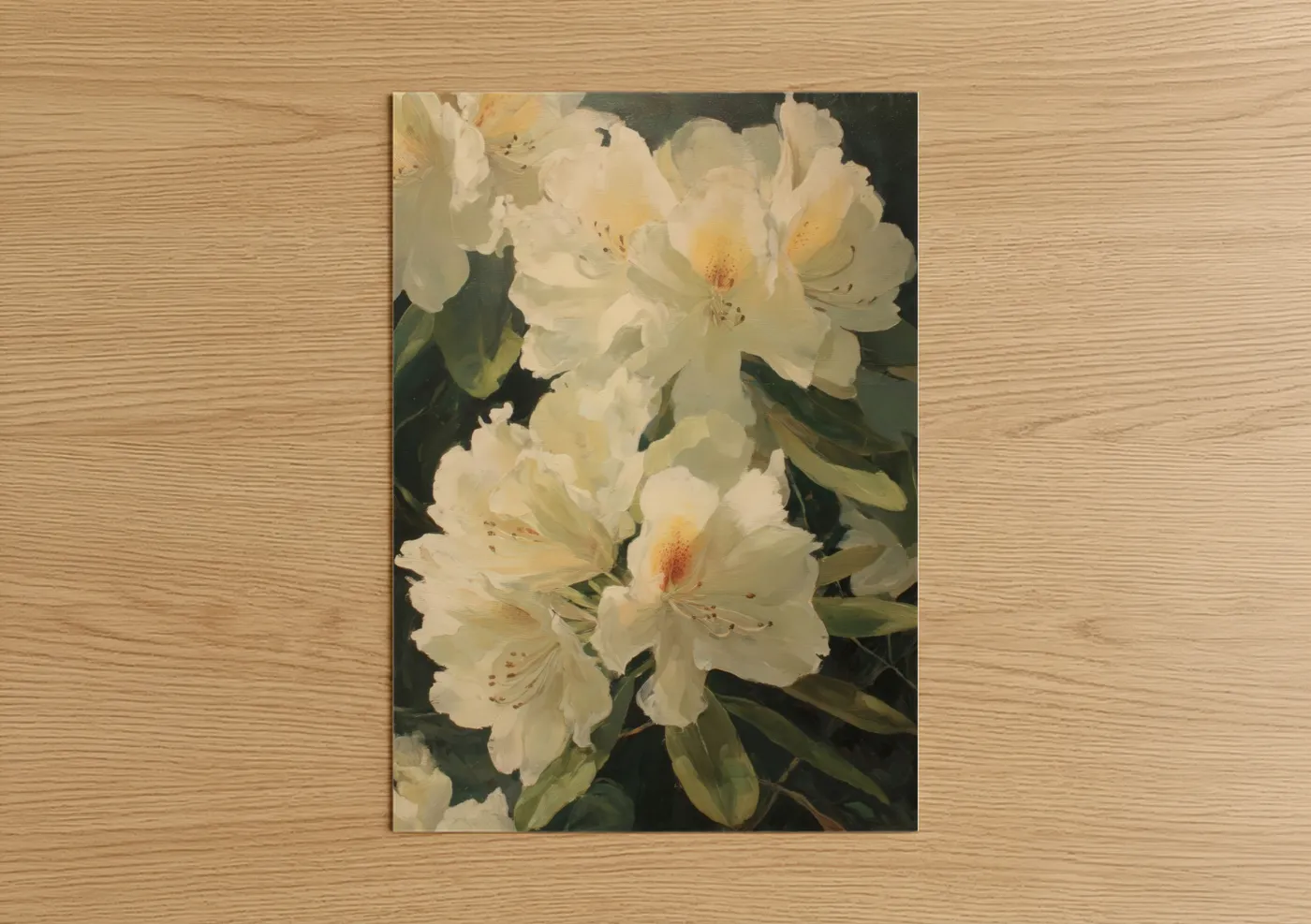 Cream Rhododendron Flowers Botanical Art Wall Art