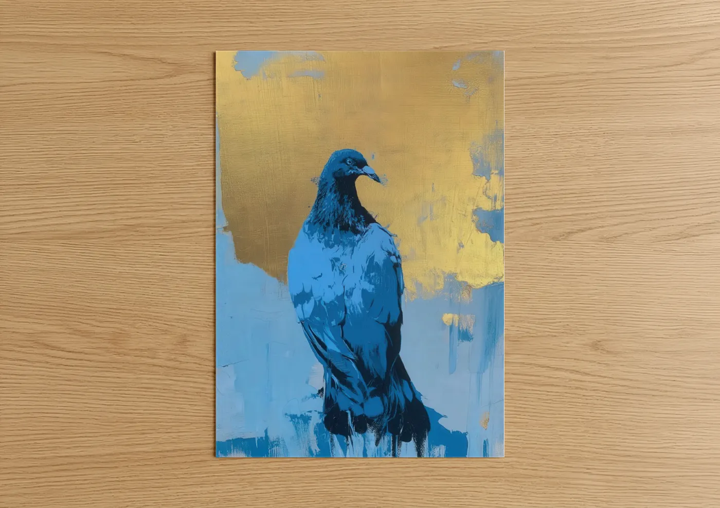 Blue Pigeon Abstract Modern Wall Art