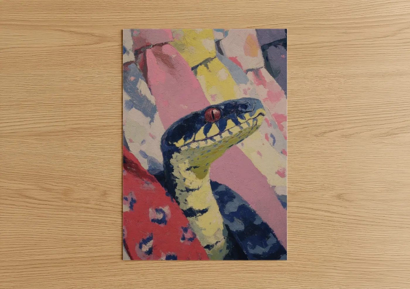 Striped Python Portrait Modern Wall Art