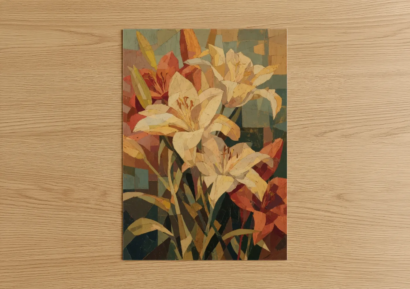 Golden Lily Arrangement Abstract Wall Art