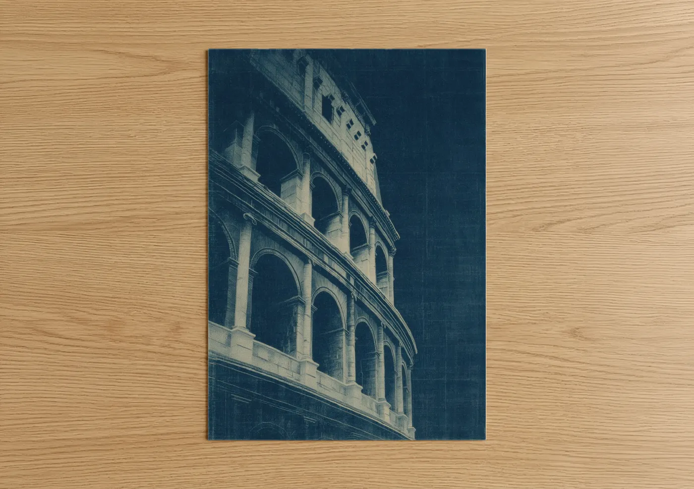 Colosseum Blueprint Architectural Wall Art