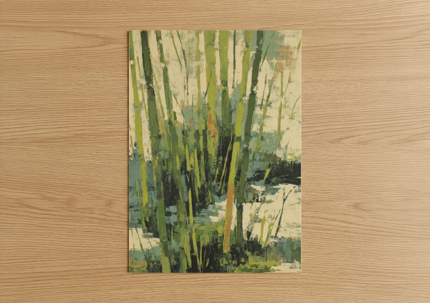 Verdant Bamboo Grove Abstract Wall Art