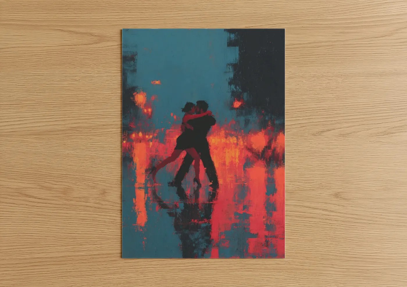 Passionate Salsa Dancers Abstract Wall Art