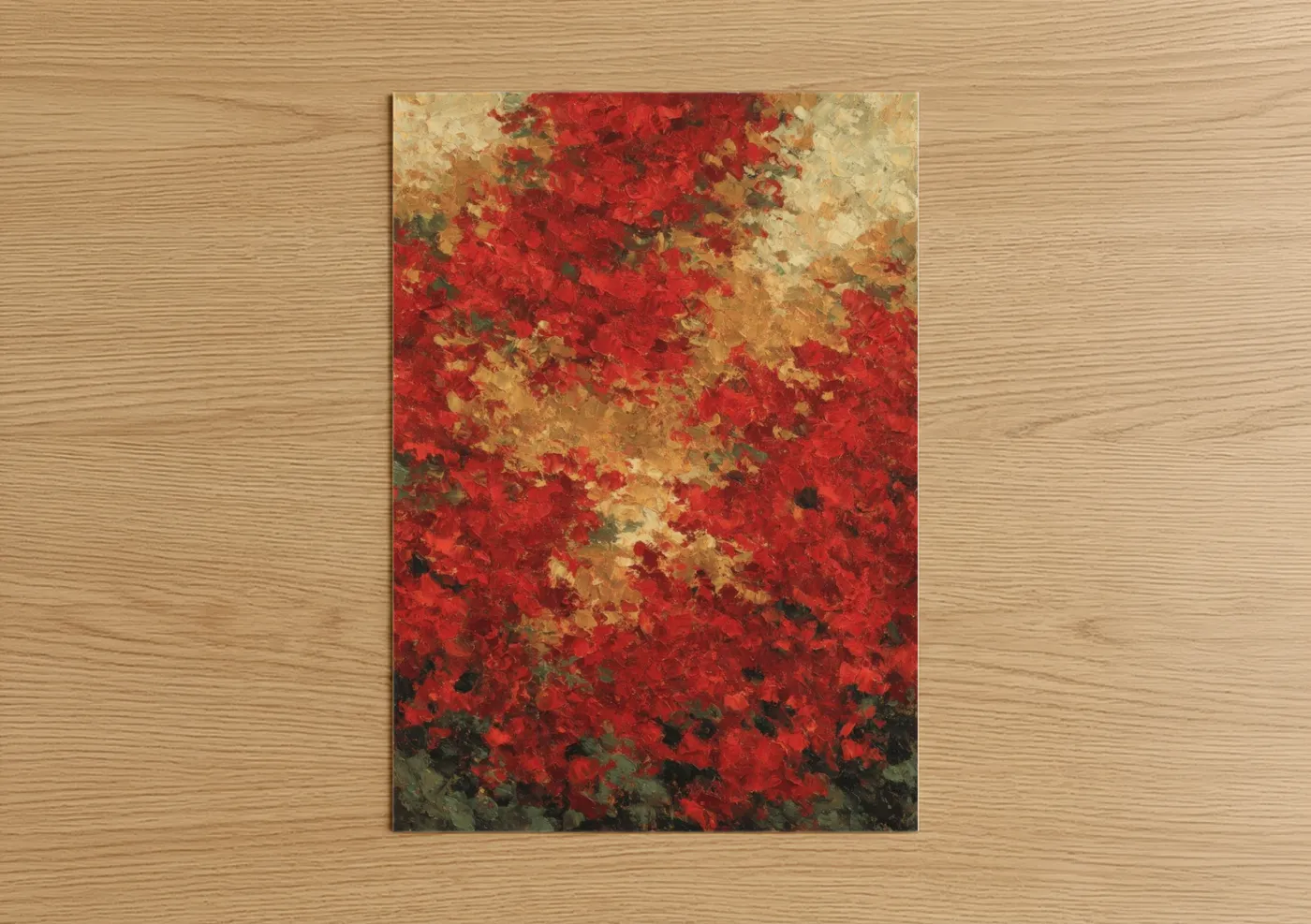 Crimson Poinsettia Cluster Painting Wall Art