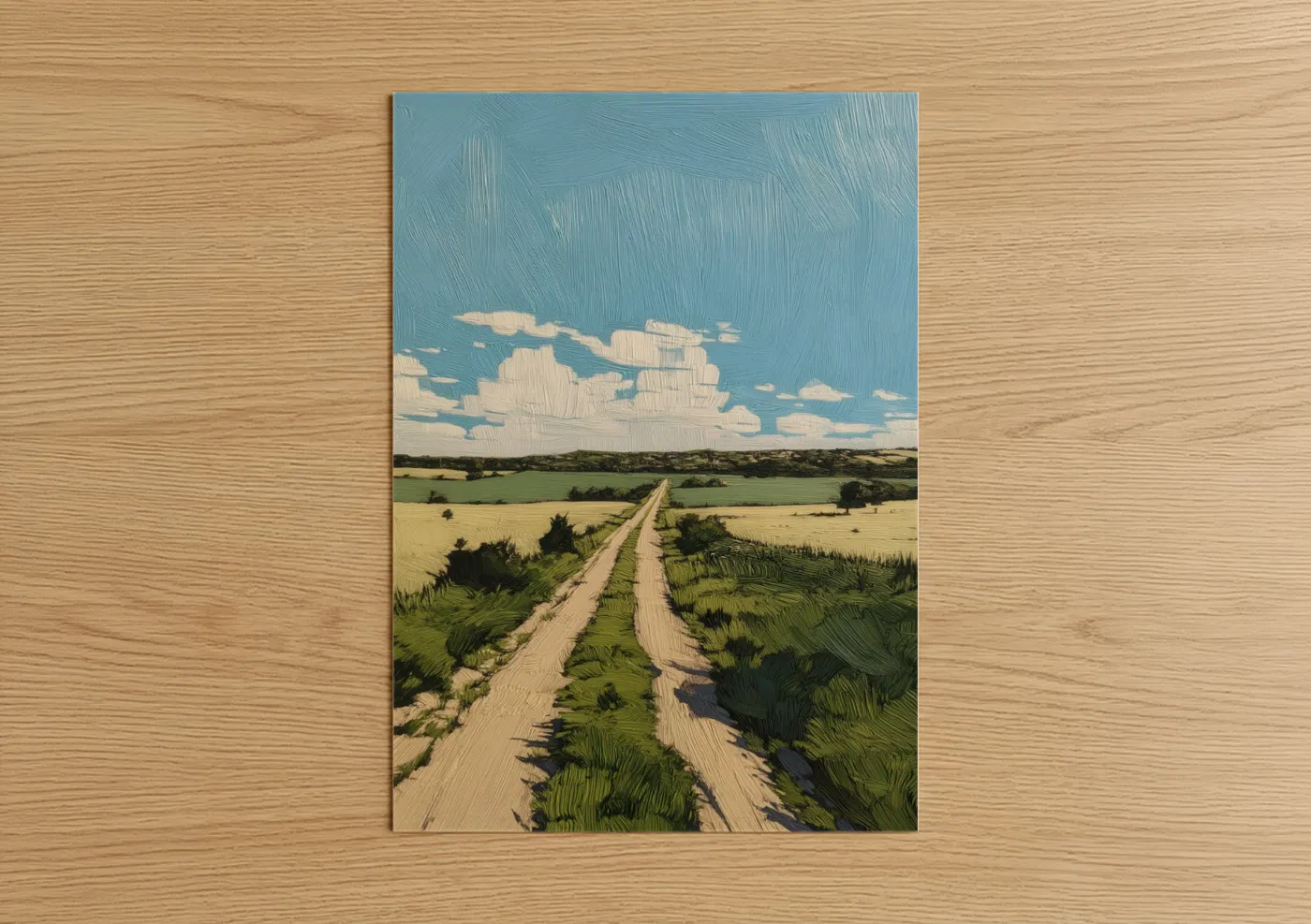 Rural Road Landscape Oil Painting Wall Art