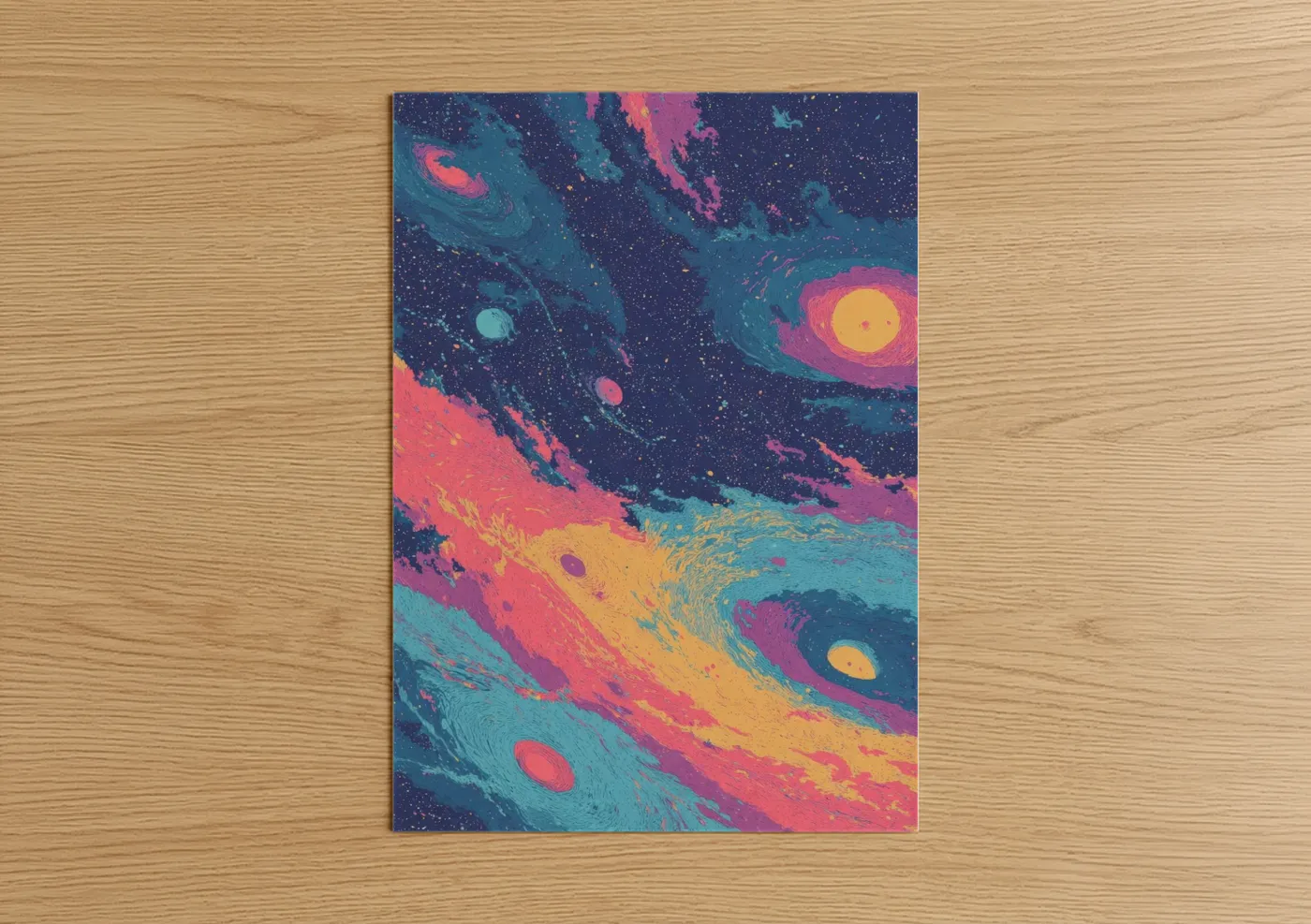 Cosmic Vortex Abstract Space Wall Art