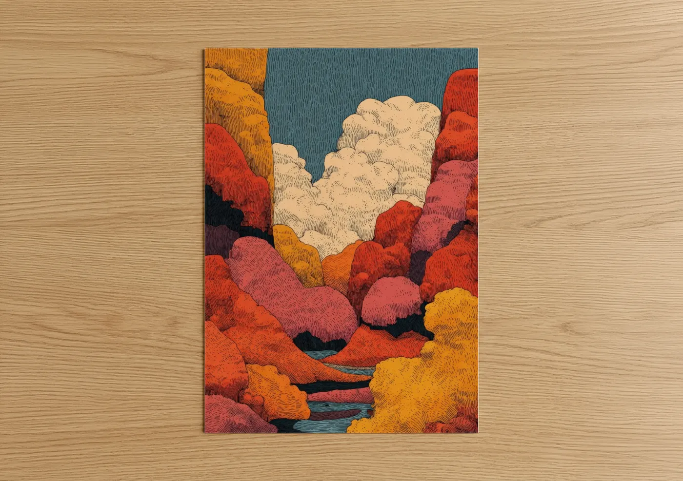 Colorful Canyon Landscape Autumn Wall Art