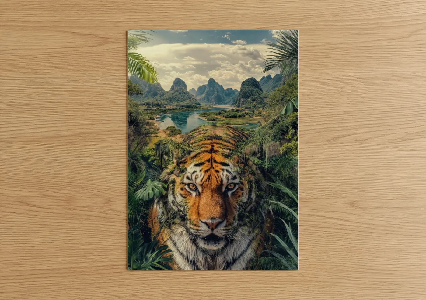 Tiger Jungle Landscape Wildlife Wall Art
