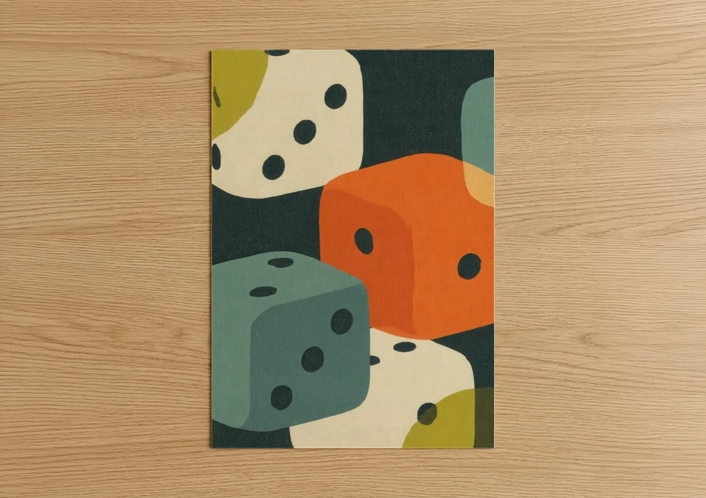Colorful Dice Abstract Geometric Wall Art