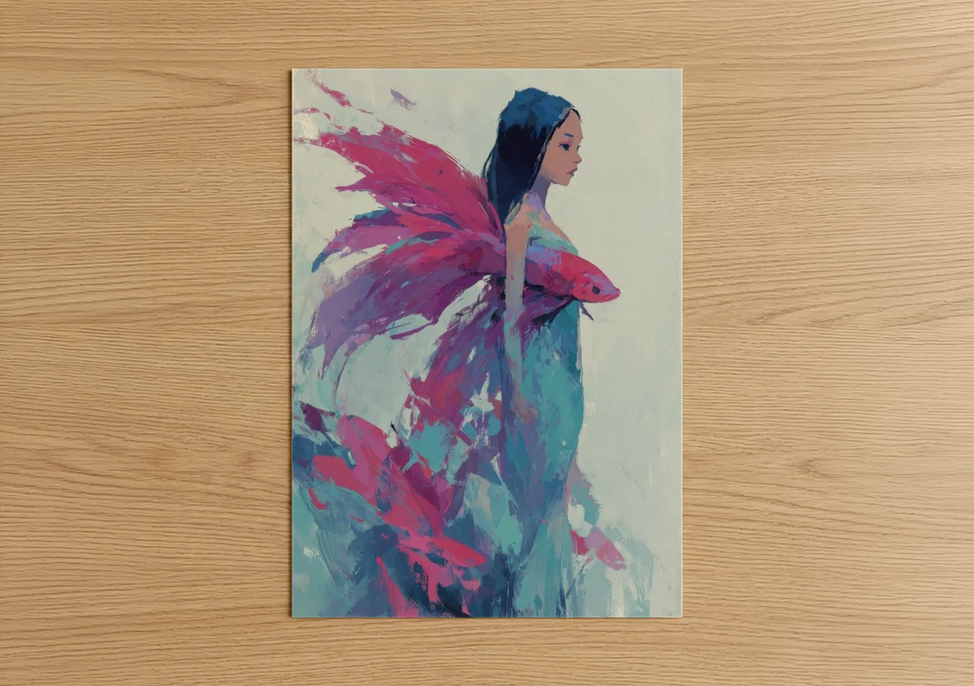 Ethereal Mermaid Abstract Watercolor Wall Art