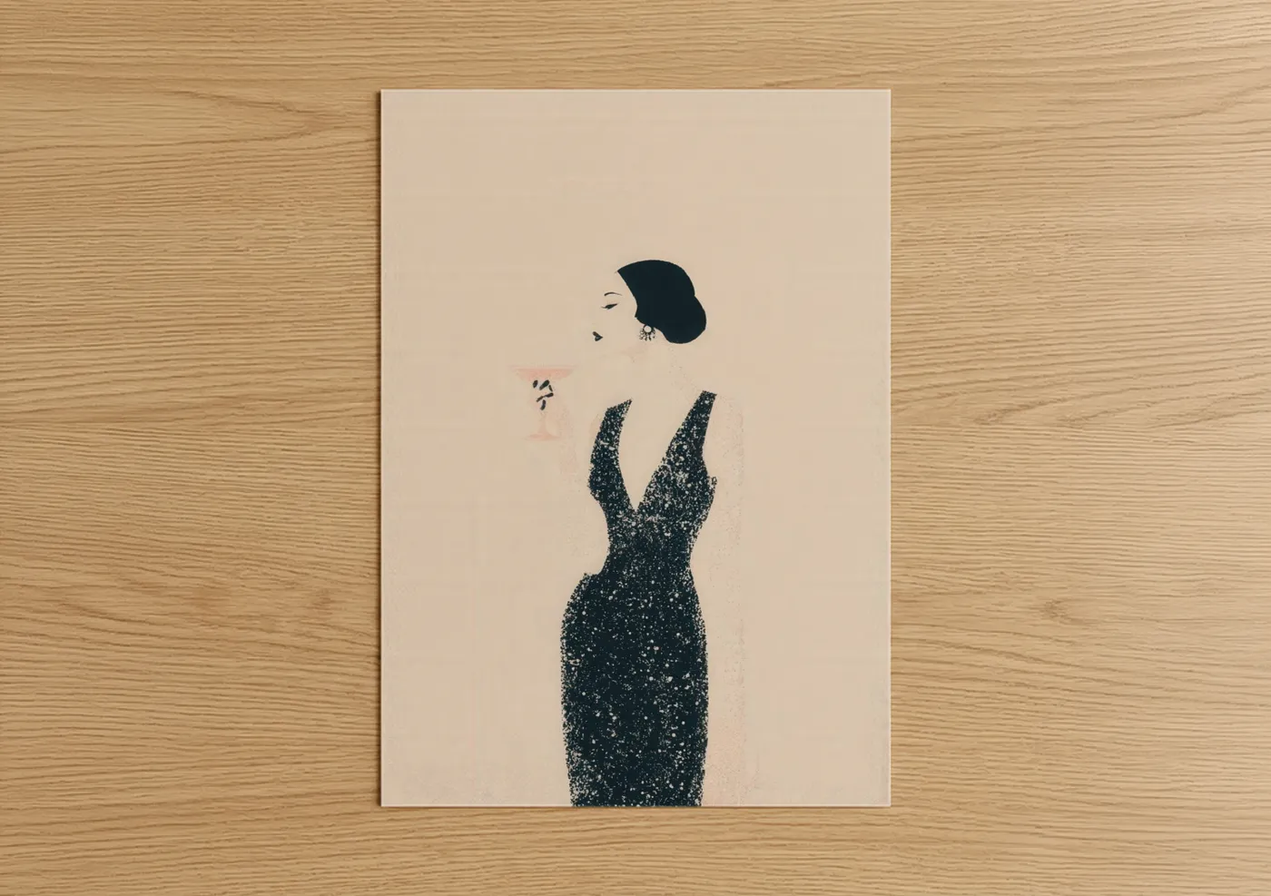 Elegant New Years Eve Fashion Illustration Wall Art