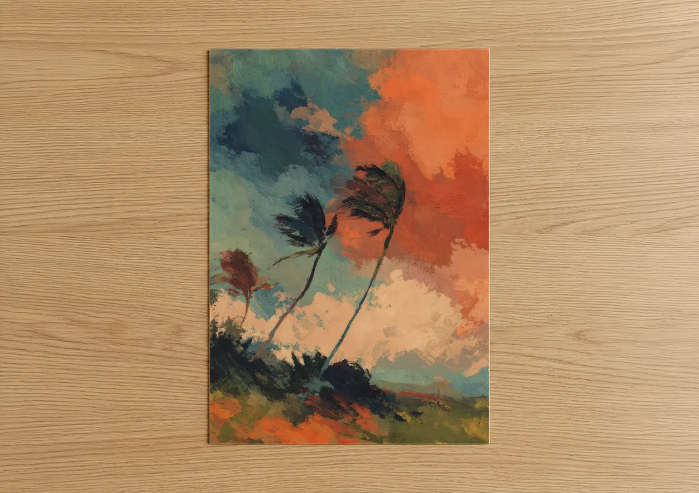 Windswept Storm Flower Landscape Wall Art