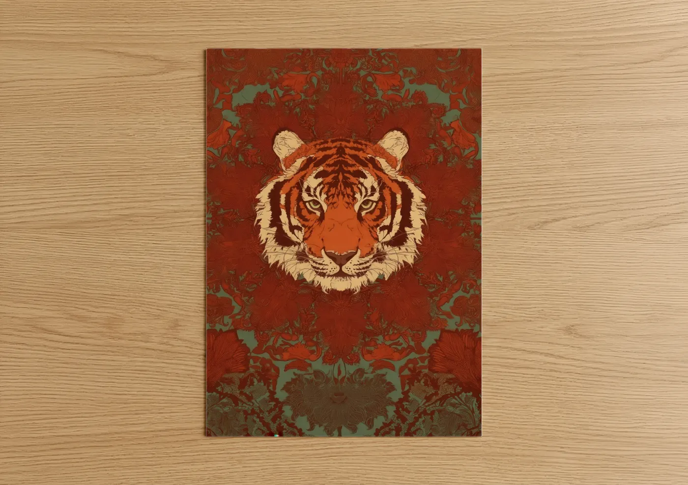 Regal Tiger Portrait Ornamental Wall Art
