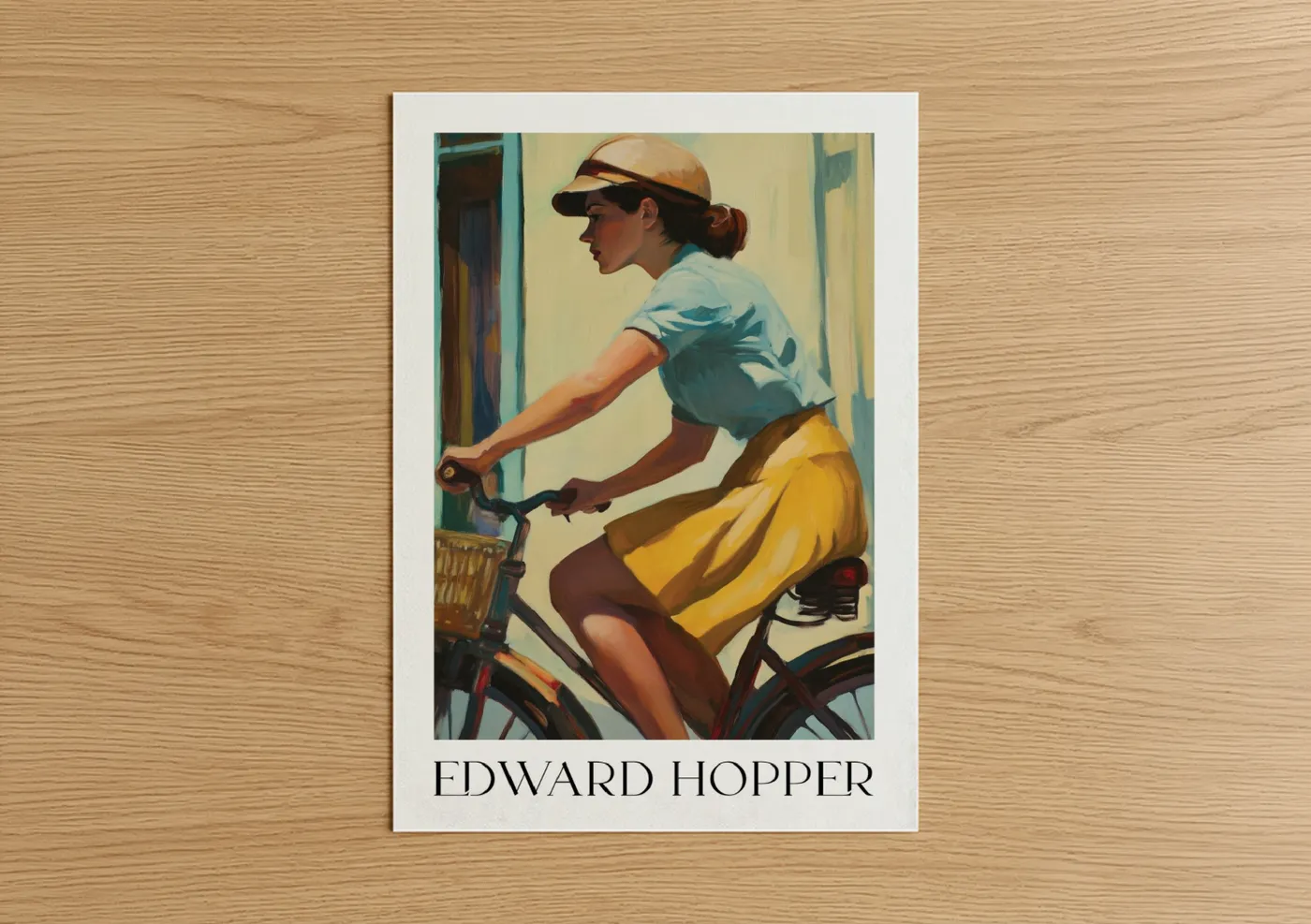 Urban Cyclist Woman Riding Bicycle Wall Art