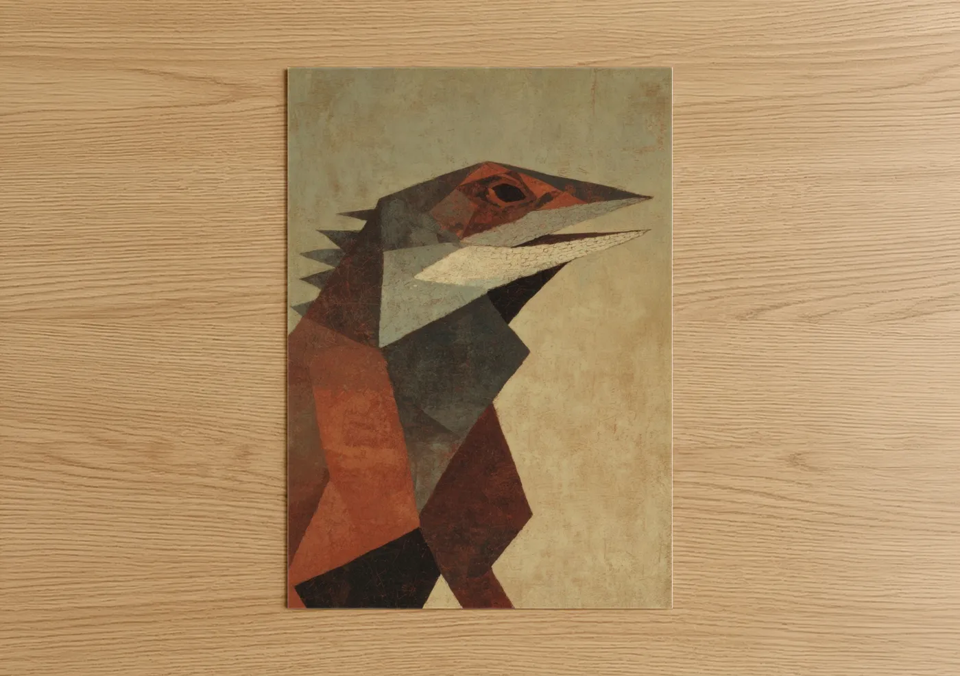Geometric Lizard Abstract Wall Art