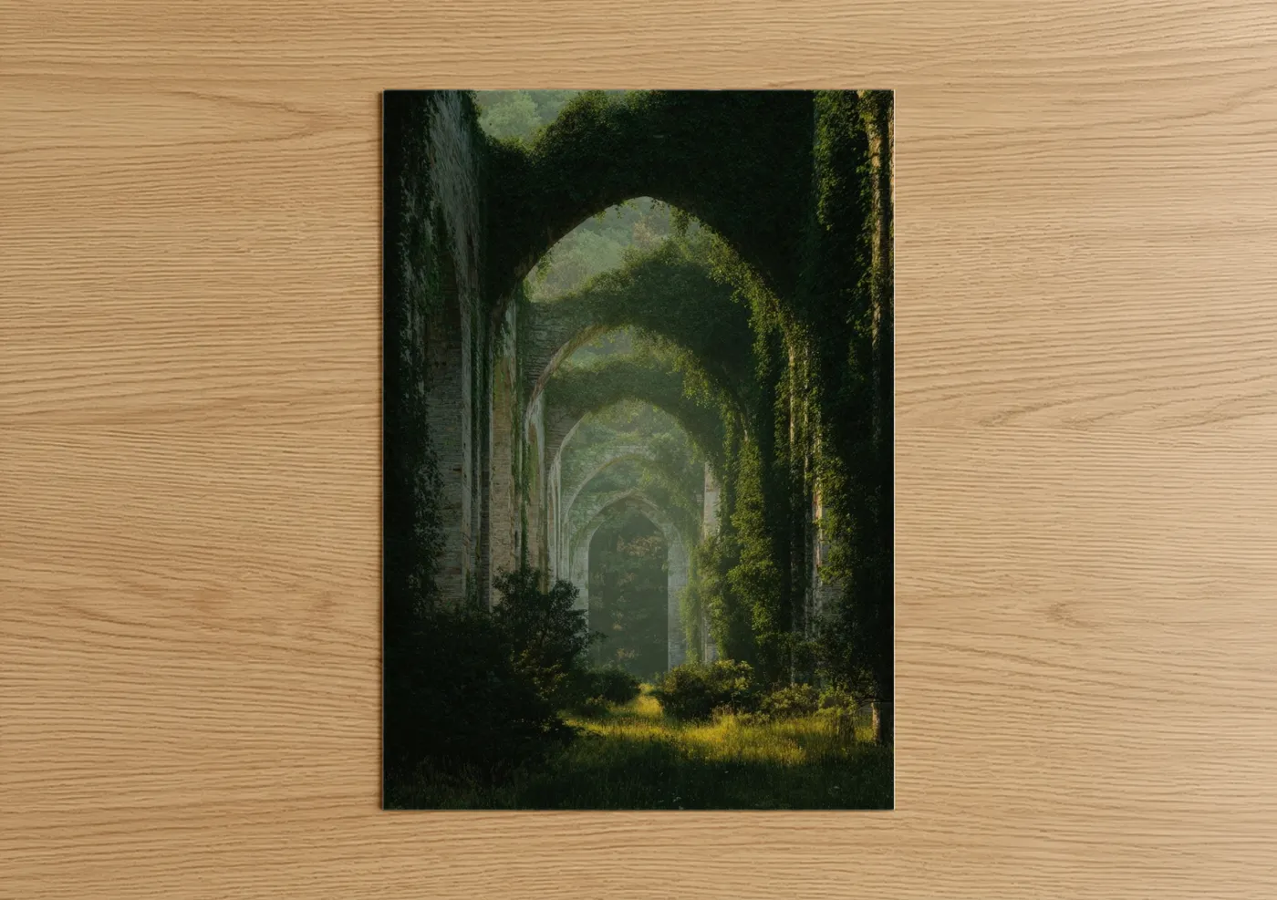 Overgrown Monastery Archway Ivy Wall Art