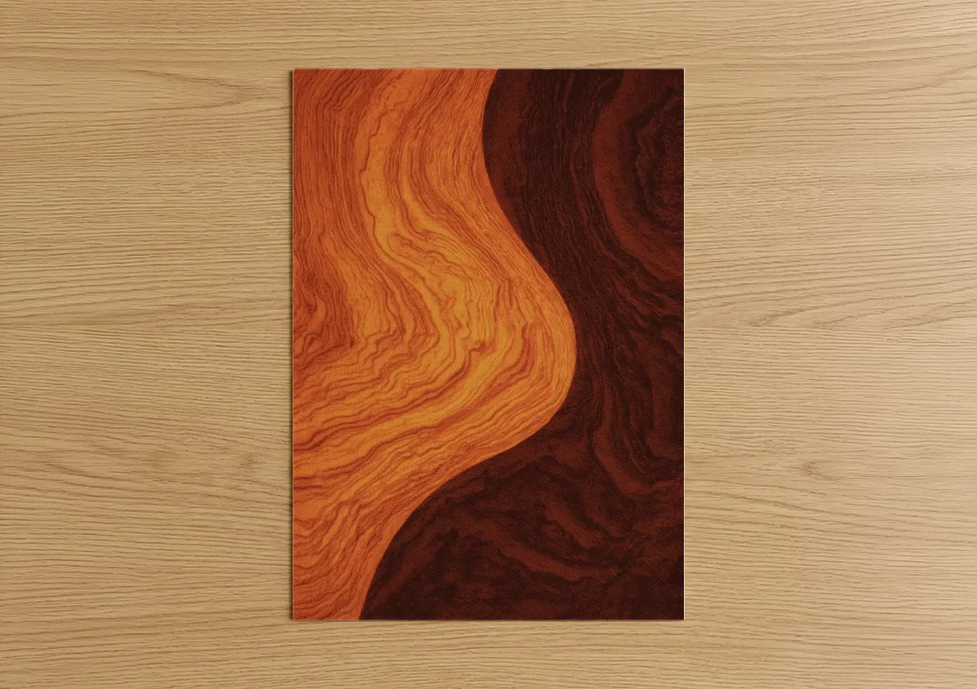 Golden Acoustic Guitar Wood Grain Detail Wall Art
