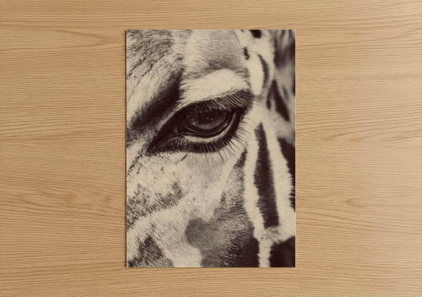 Zebra Stripes Giraffe Close-Up Wildlife Wall Art
