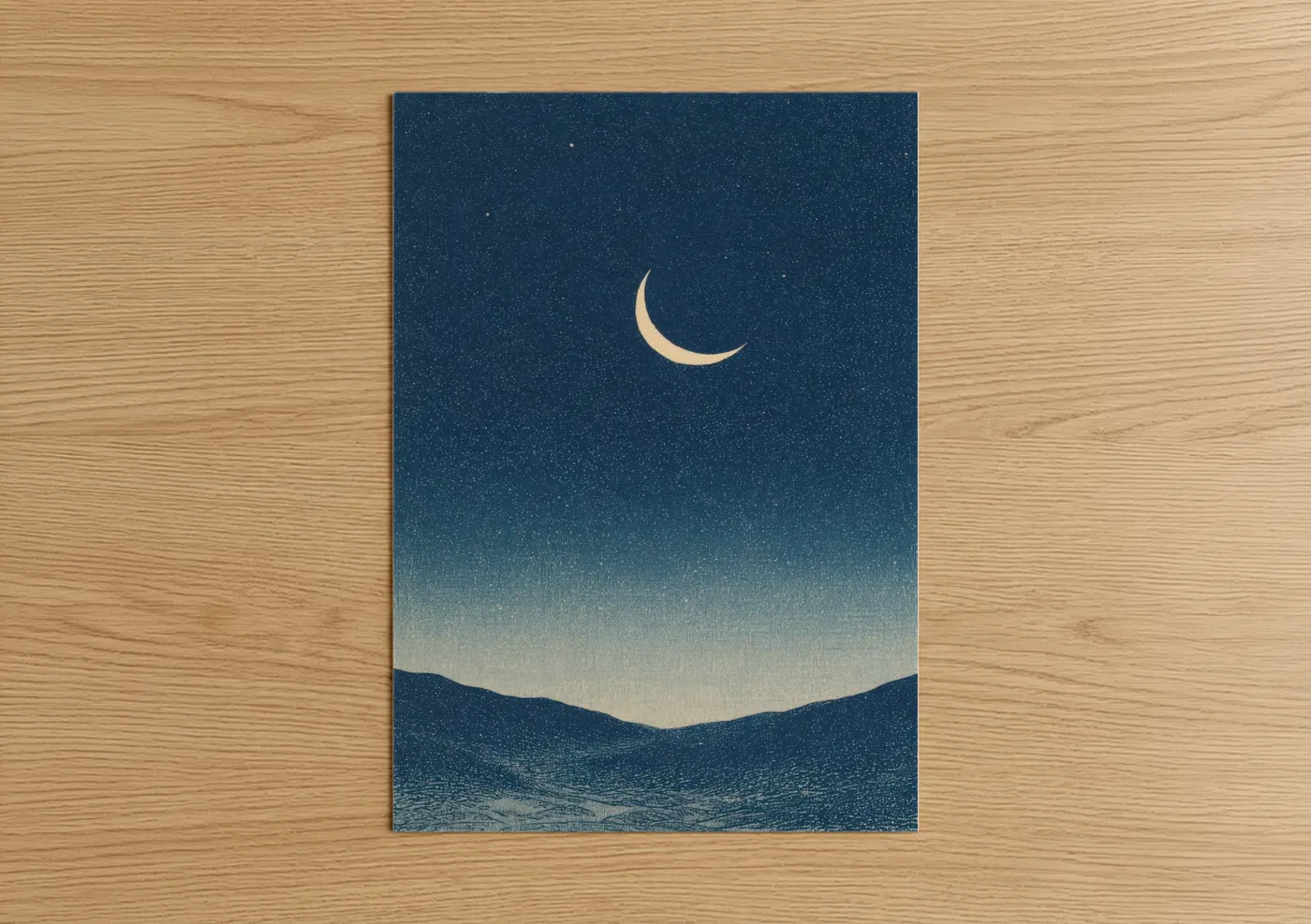 Crescent Moon Night Sky Starry Wall Art