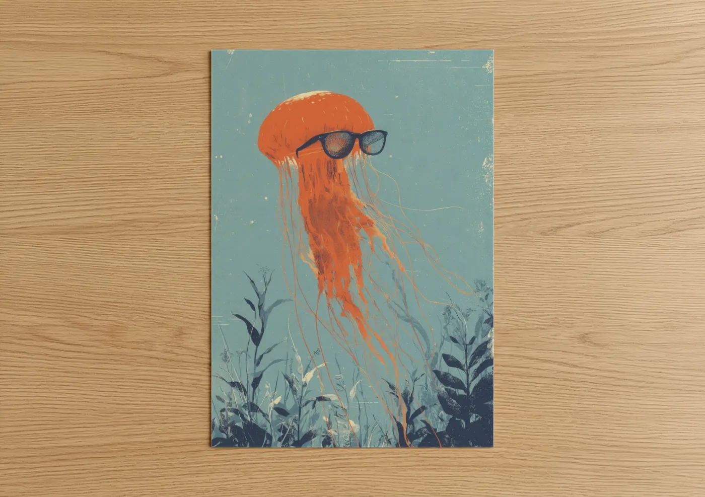 Cool Jellyfish with Sunglasses Wall Art