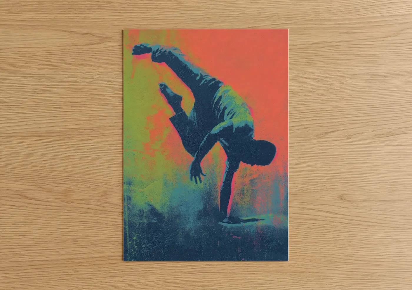 Neon Capoeira Warrior Pop Wall Art