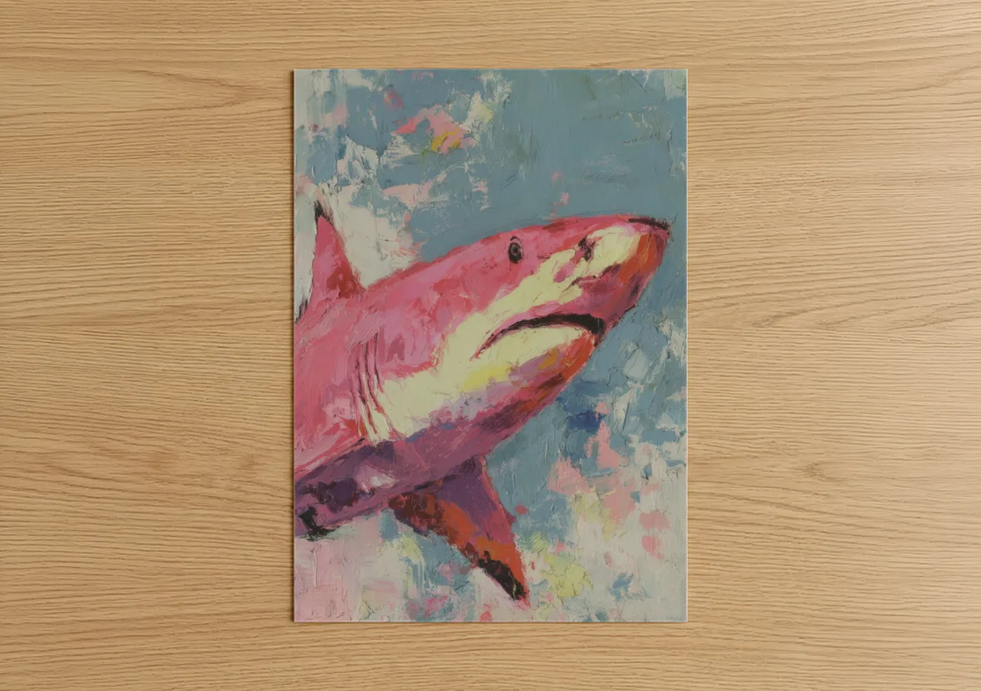 Pink Lemon Shark Contemporary Wall Art