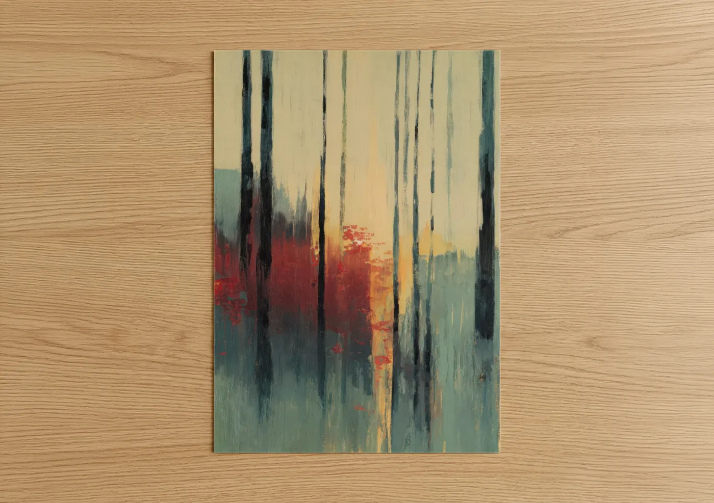 Autumn Forest Glow Abstract Painting Wall Art