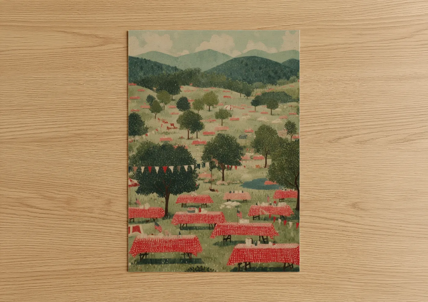 Countryside Picnic Fourth of July Wall Art