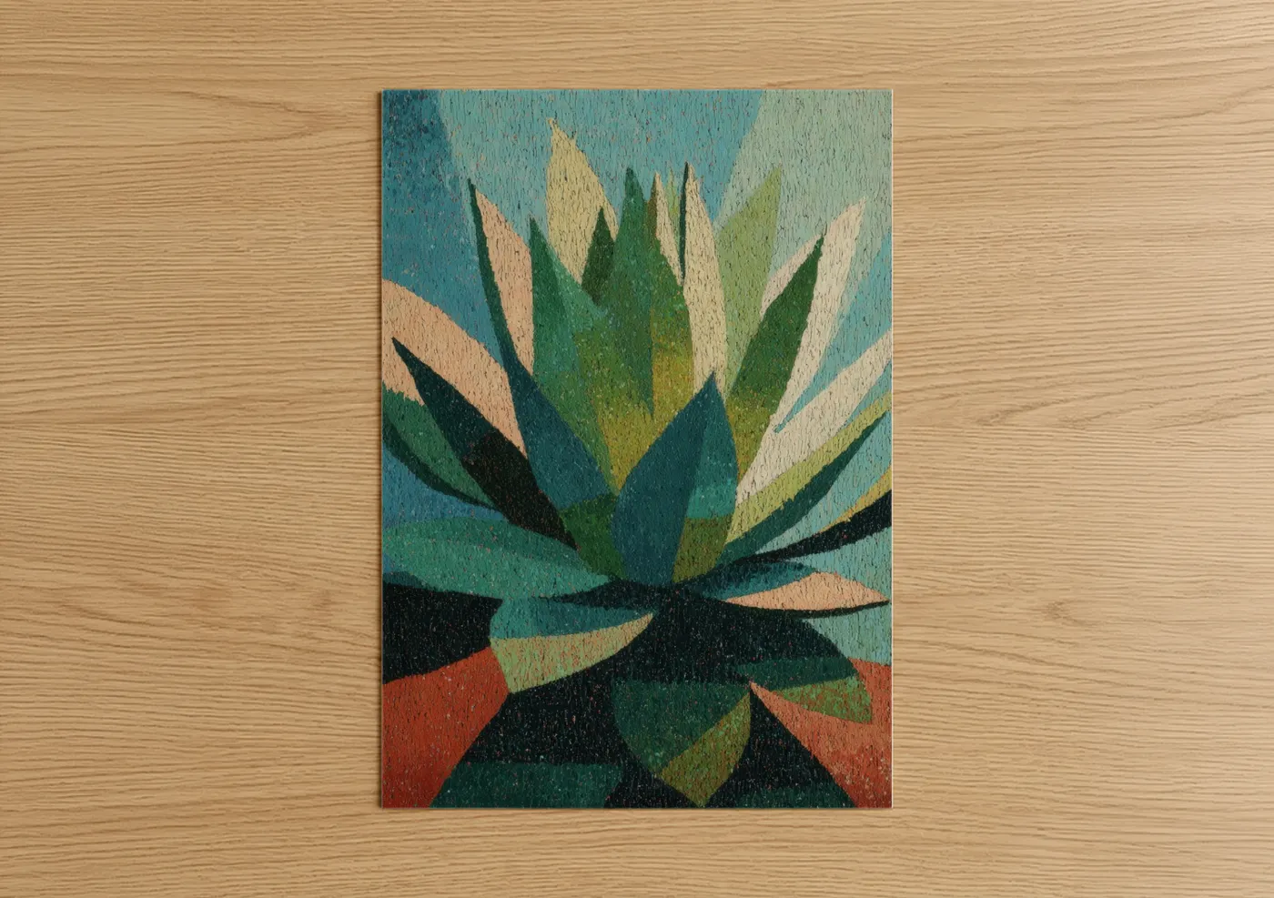 Geometric Succulent Modern Wall Art