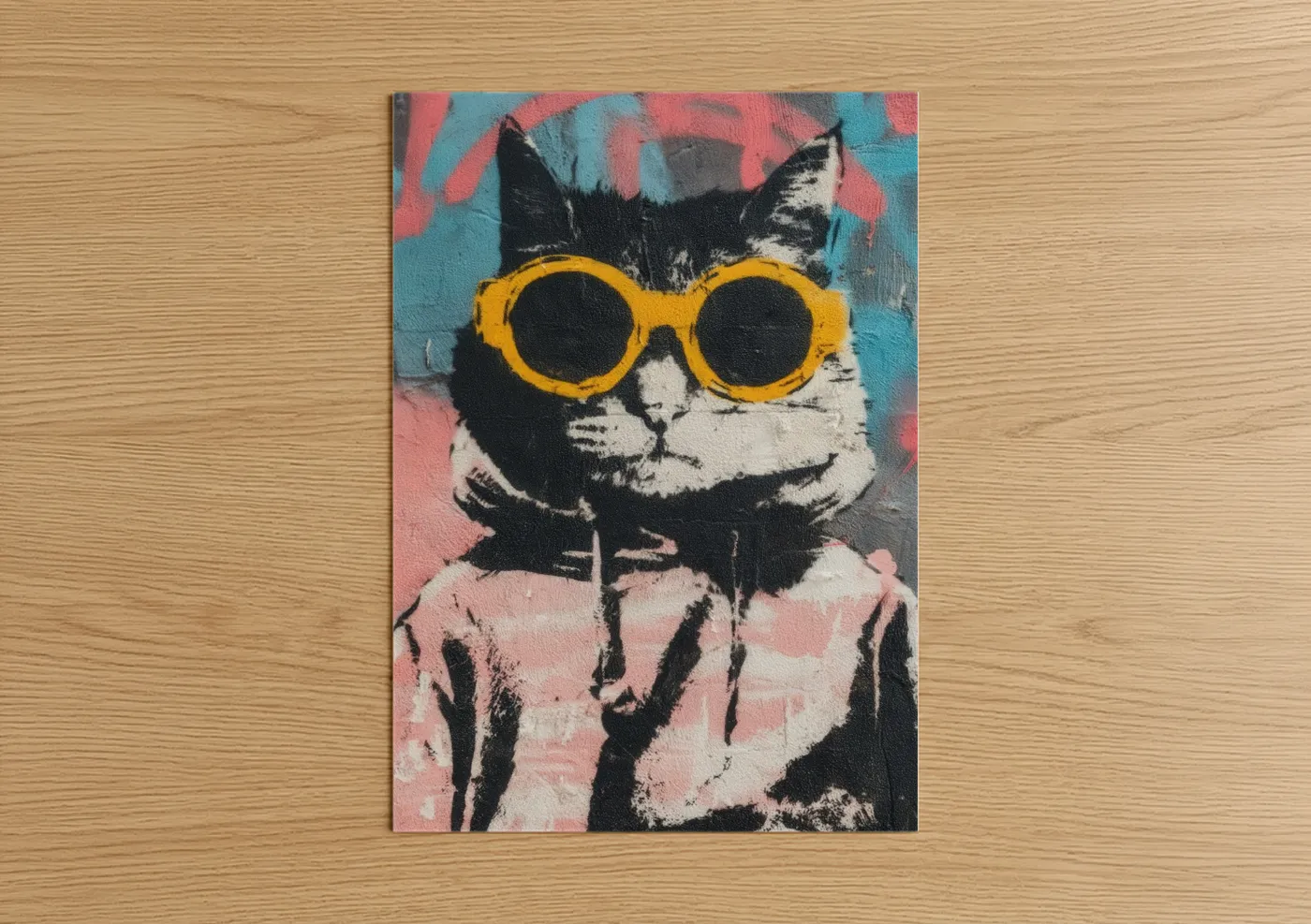 Cool Cat with Yellow Glasses Pop Wall Art