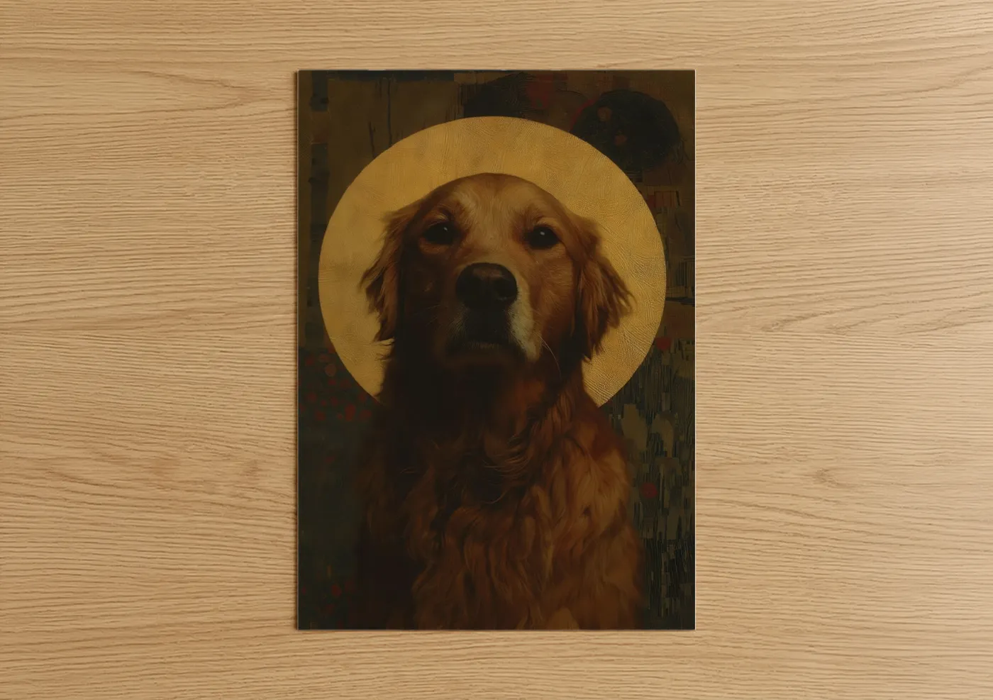 Golden Retriever Saint with Halo Wall Art