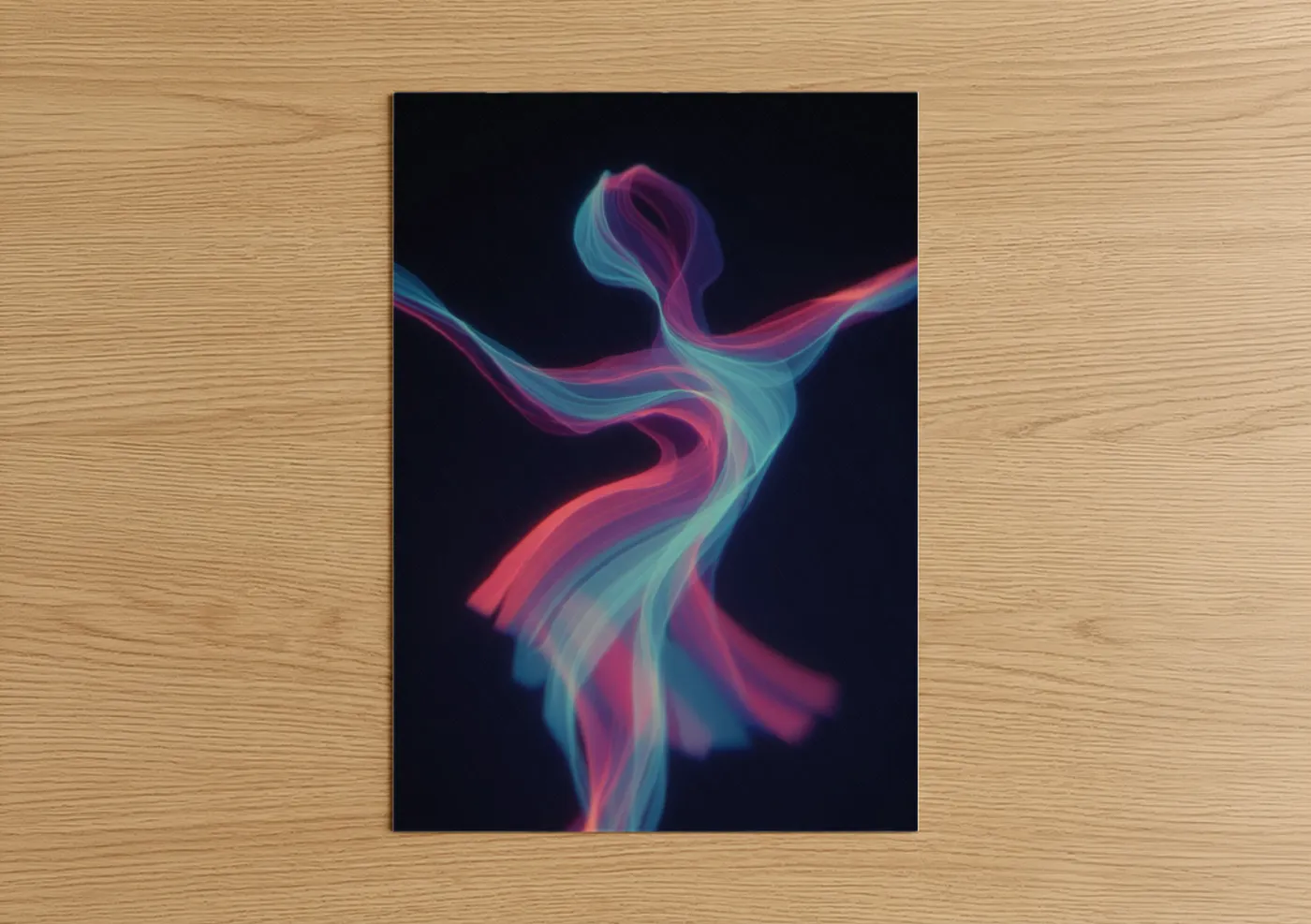 Neon Zumba Dancer Abstract Movement Wall Art