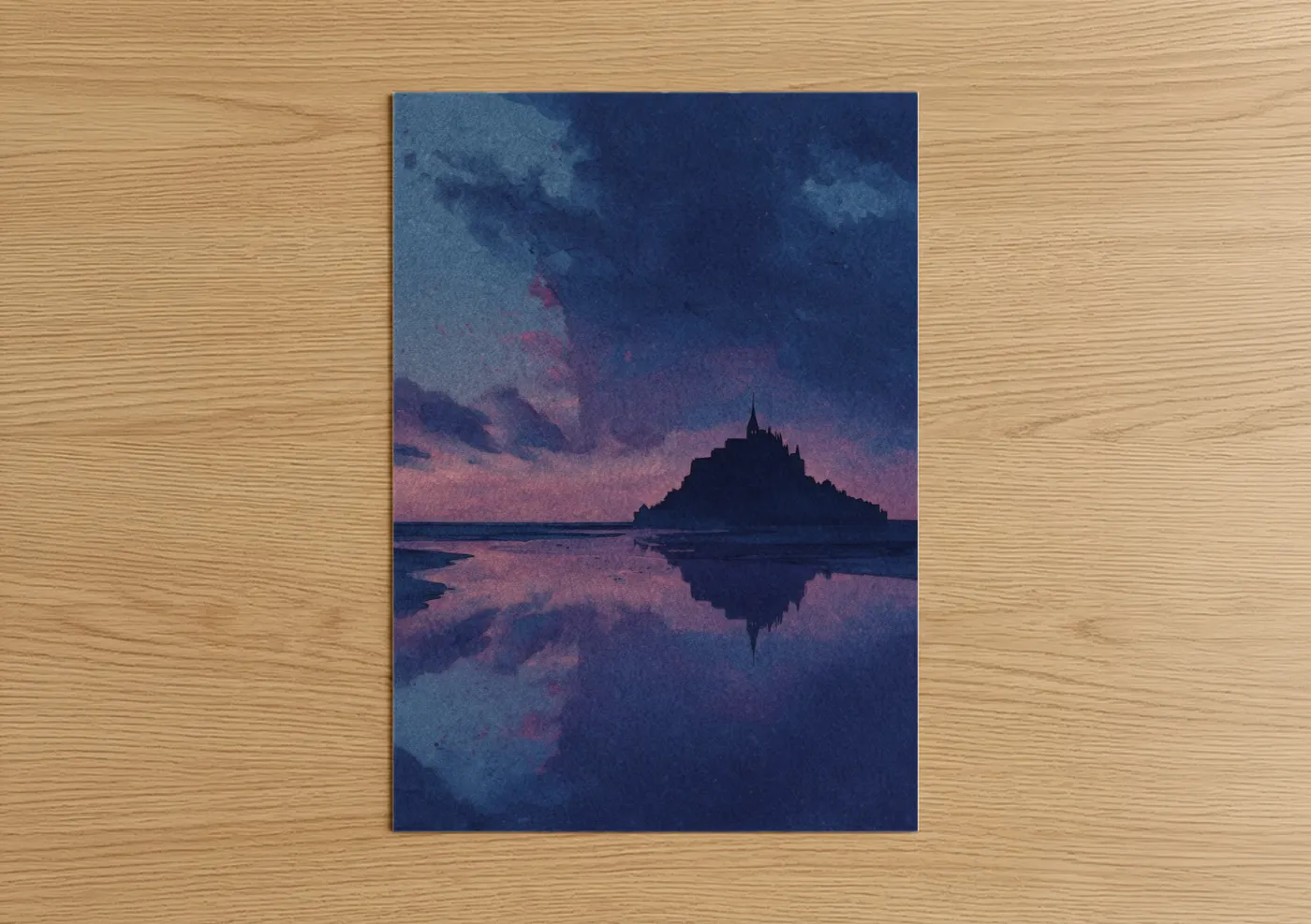 Mont-Saint-Michel Twilight Sacred Architecture Wall Art