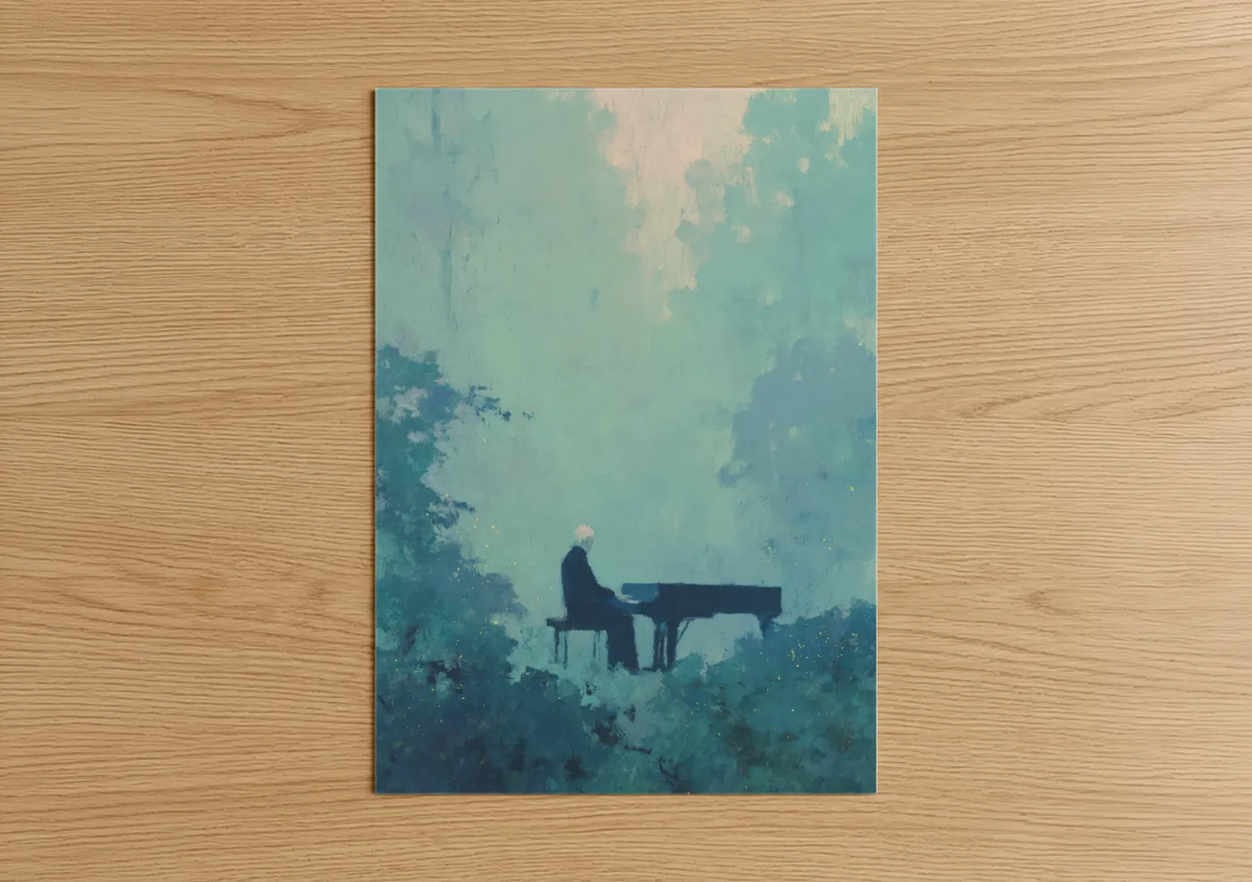 Solitary Pianist Ethereal Music Art Wall Art