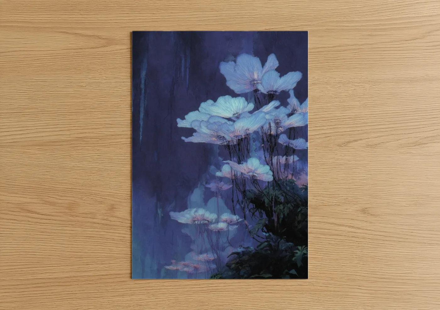 Ethereal Blossom Sci-Fi Floral Wall Art