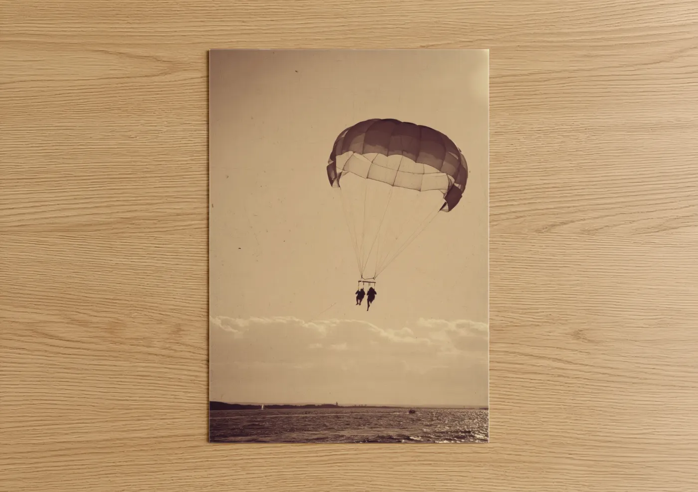 Parasailing Adventure Over Ocean Vintage Wall Art