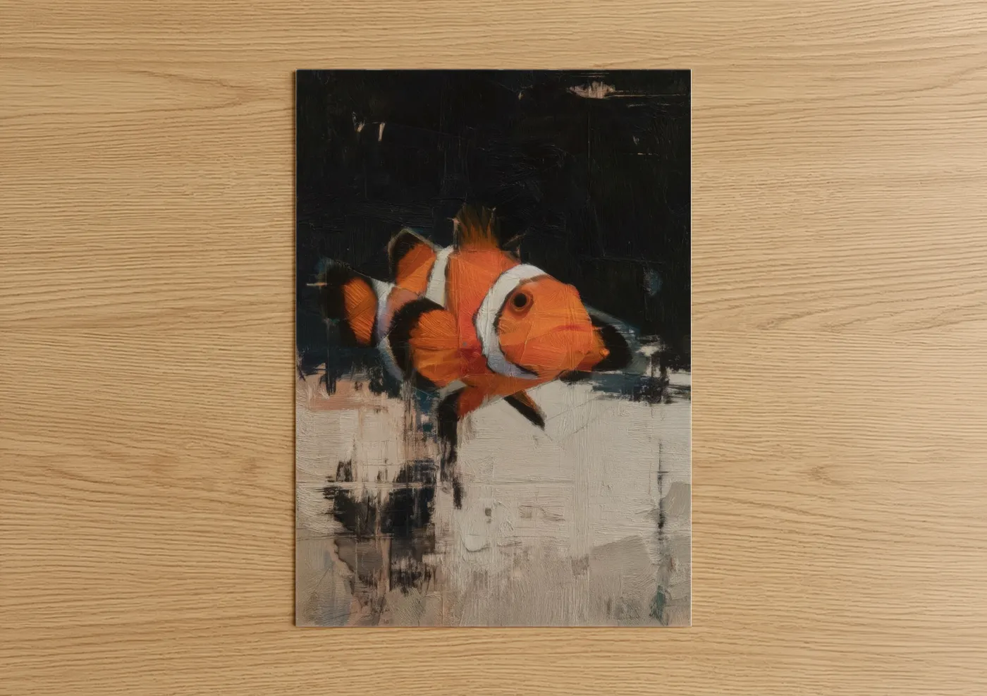 Vibrant Clownfish Painting Abstract Wall Art