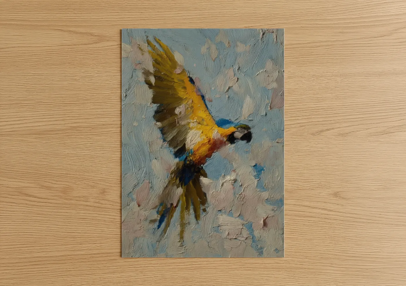 Golden Macaw Flight Impressionist Wall Art