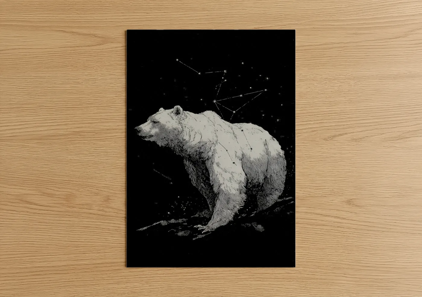 Grizzly Bear Constellation Night Sky Wall Art
