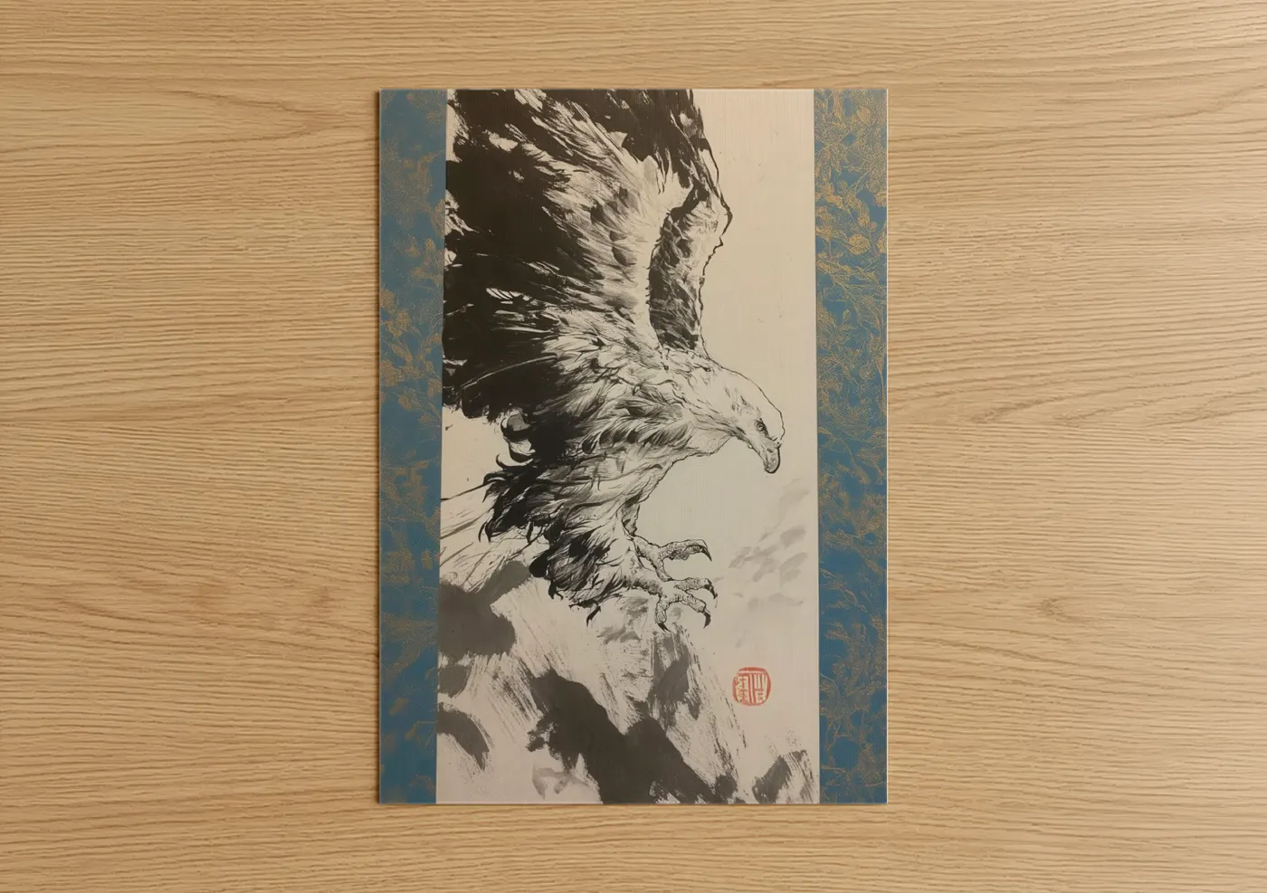 Majestic Eagle Profile Ink Wall Art