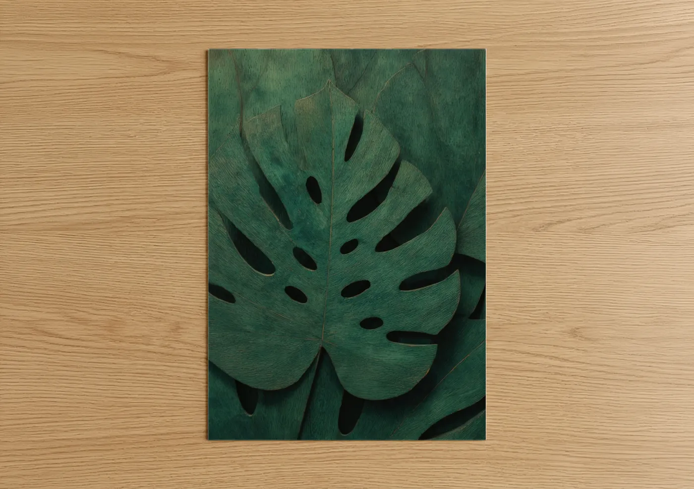 Monstera Leaf Woodcarving Wall Art
