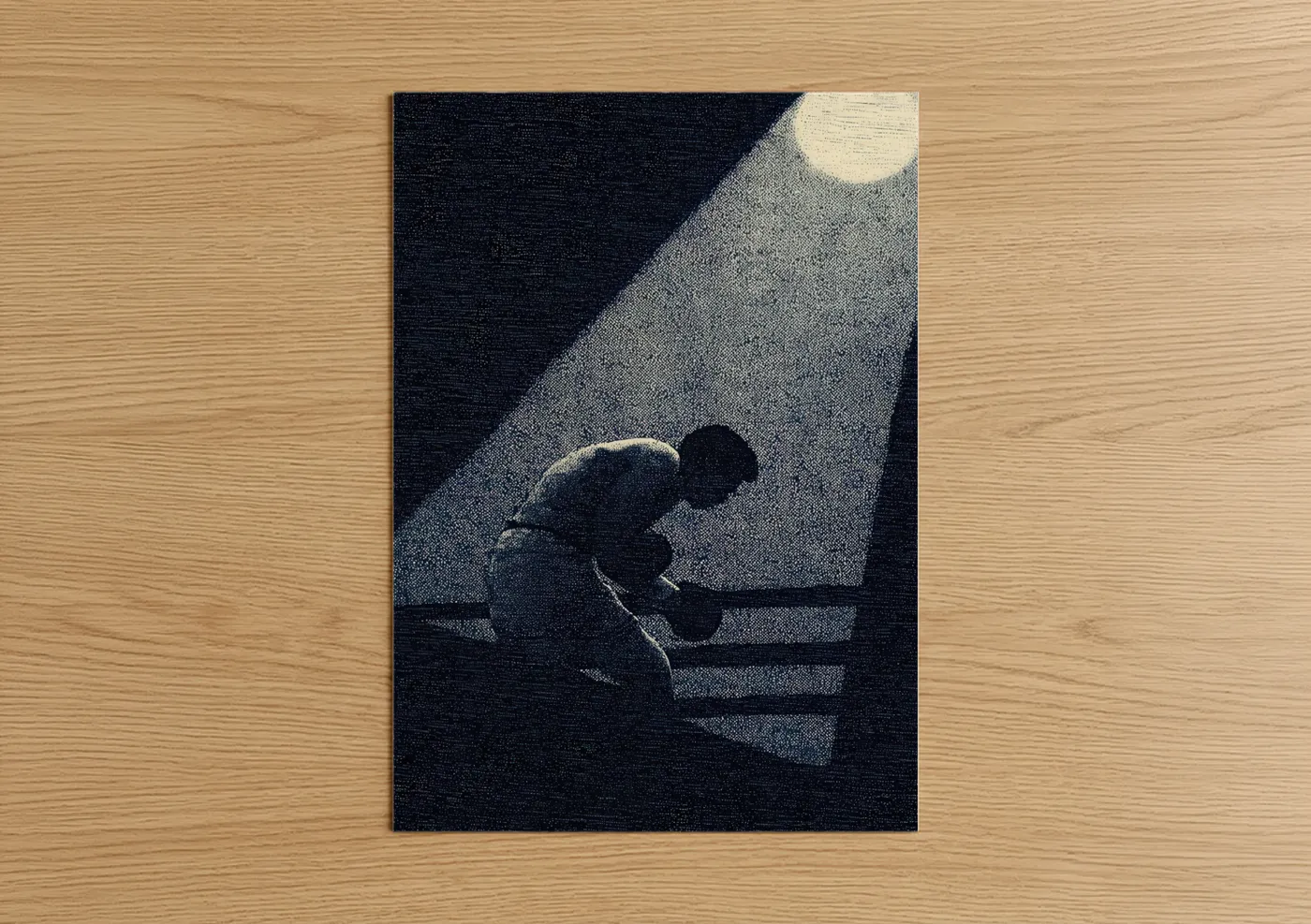 Moonlit Boxer Martial Arts Silhouette Wall Art