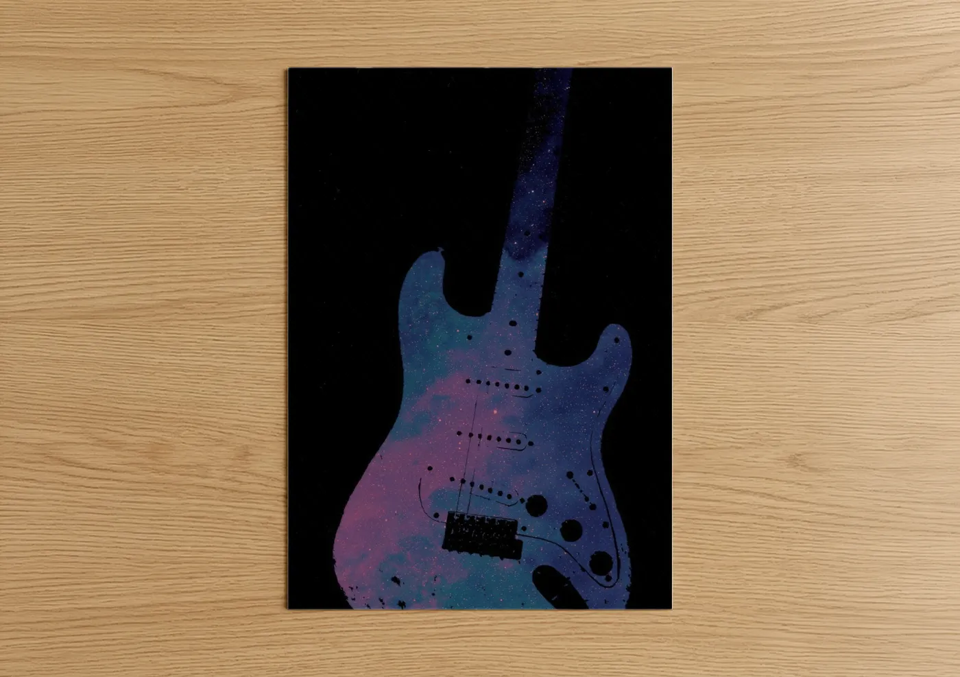 Cosmic Galaxy Electric Guitar Wall Art