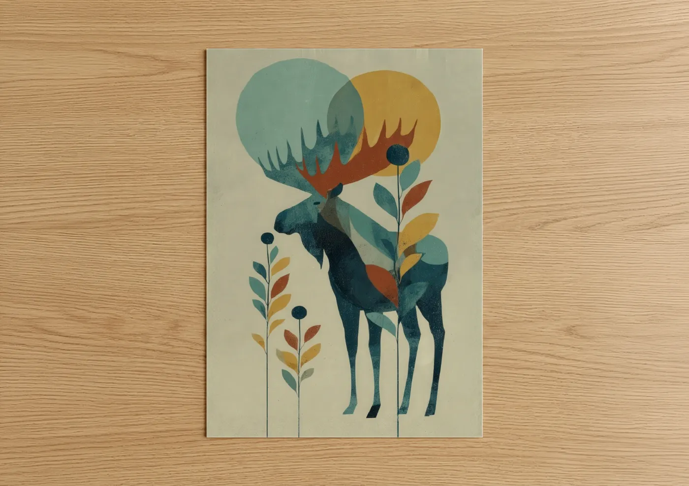 Majestic Moose Geometric Nature Wall Art