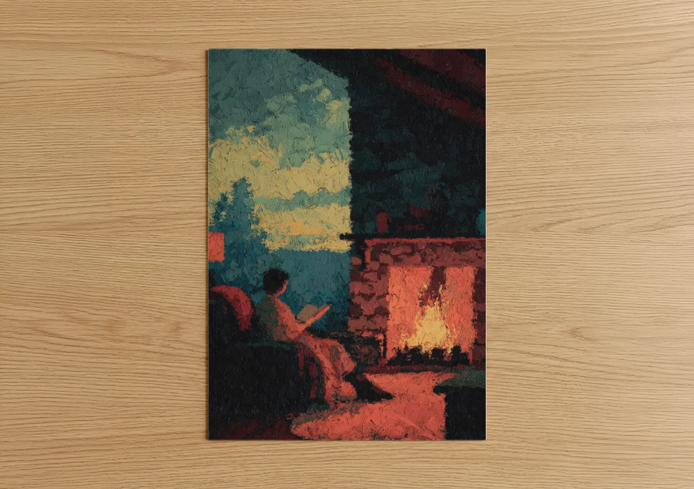 Solitary Reader Abstract Expressionist Wall Art