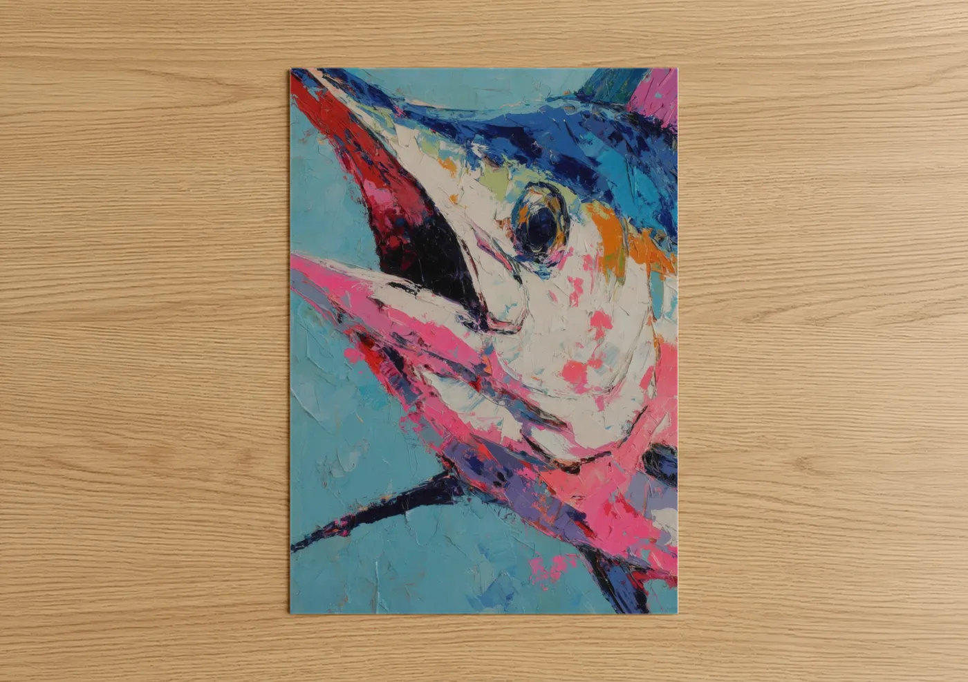 Colorful Blue Marlin Abstract Wall Art