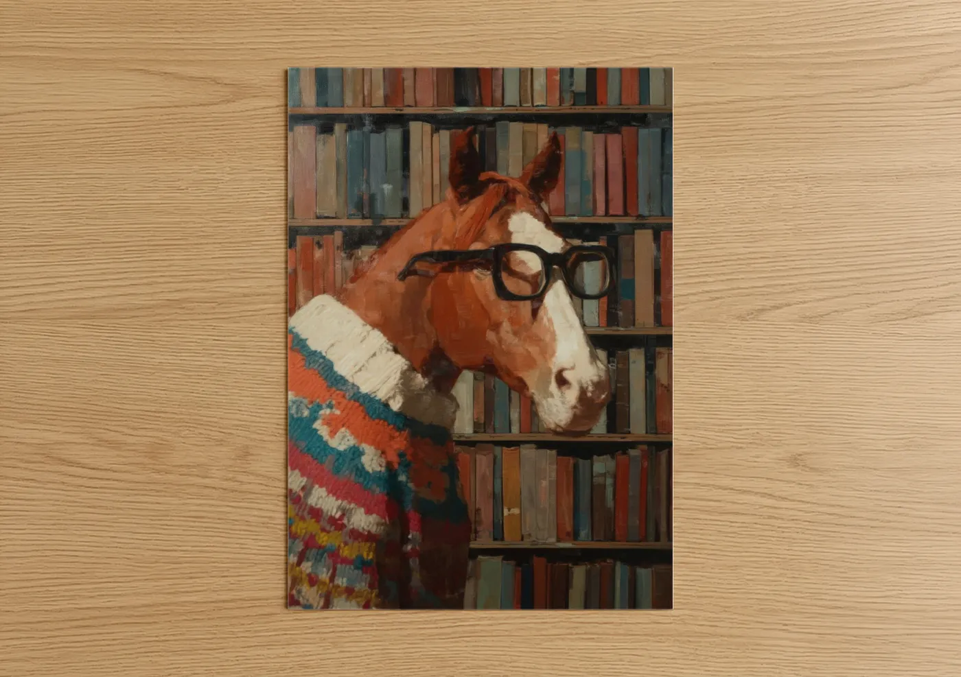 Intellectual Quarter Horse Portrait Library Wall Art