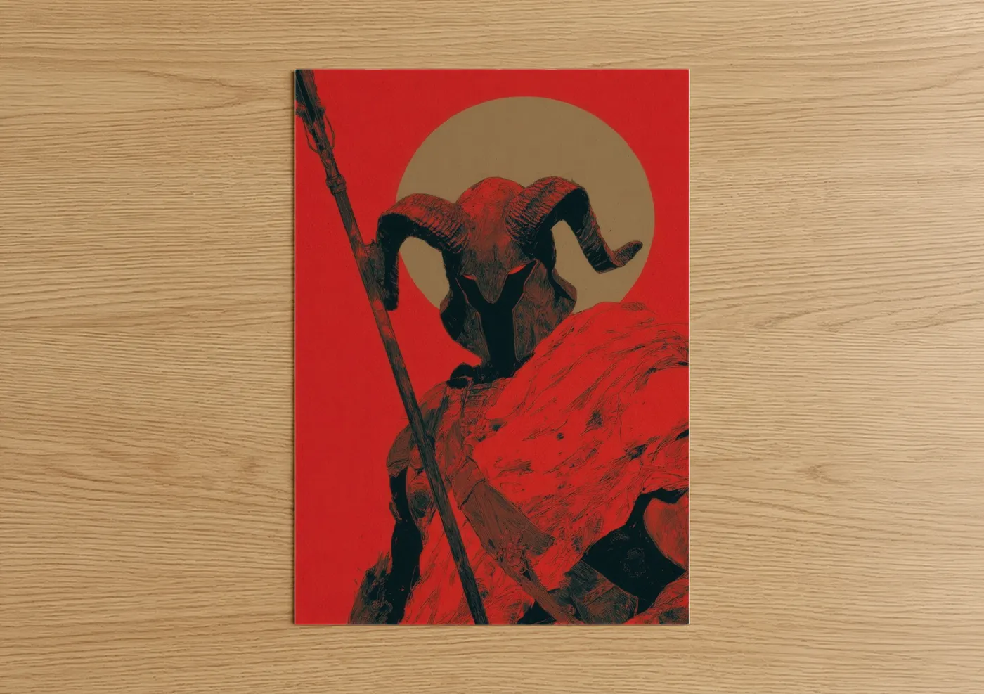 Crimson Aries Zodiac Wall Art