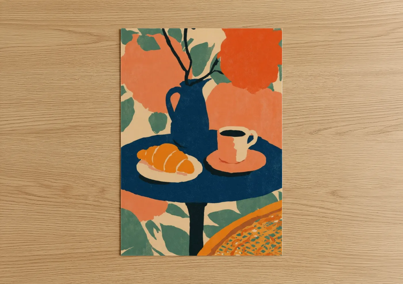 Retro Breakfast Still Life with Pastries Wall Art